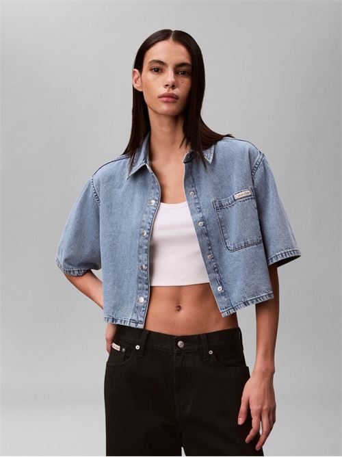 boxy cropped denim shirt vintage CALVIN KLEIN JEANS | LV047F498G21E